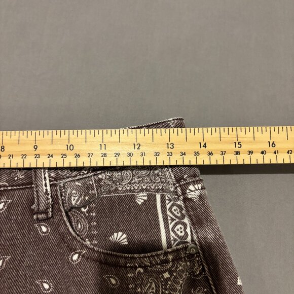 Shein Pants Womens Small 27x27 Brown Geometric Patchwork Straight Leg Y2K Style - Picture 5 of 7